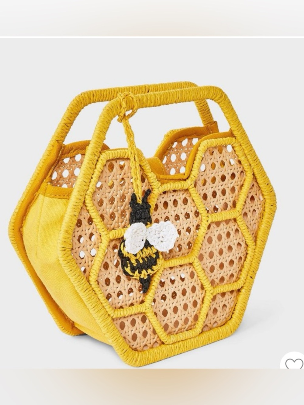 NWT LIMITED EDITION Honeycomb Straw Bag - Yellow - Picture 2 of 3